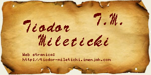 Tiodor Mileticki vizit kartica